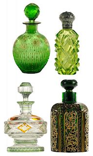 Four Bohemian Perfume/Cologne Bottles