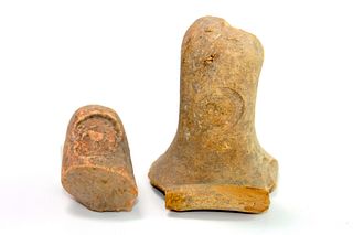 Lot of 2 Ancient Herodian Terracotta Amphora Handles c.1st century BC.