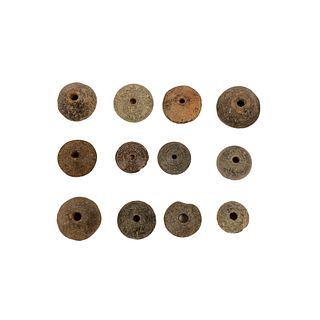 Lot of 12 Ancient Roman Stone Spindle Whorls c.1st-4th century AD.
