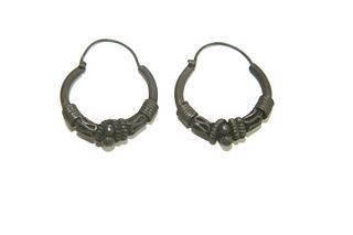 Ancient Roman Pair of Silver Earrings c.1st-2nd century AD. 