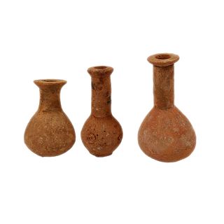 Lot of 3 Ancient Holy Land Roman Terracotta Bottles c.1st-2nd century AD.