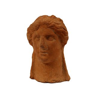 Ancient Etruscan Terracotta Head of a Youth c.5th century BC. 