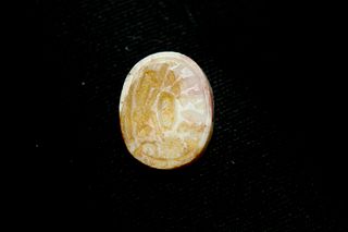 Ancient Phoenician Scarab with a Man with A Star and Moon C. 8th-6th Cent. BCE