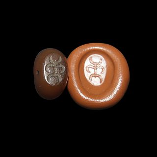 Ancient Sassanian Agate Stamp Seal ca. 3rd to 7th cent. A.D. 