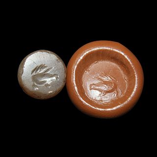 Ancient Sassanian Carnelian Stamp Seal ca. 3rd to 7th cent. A.D. 
