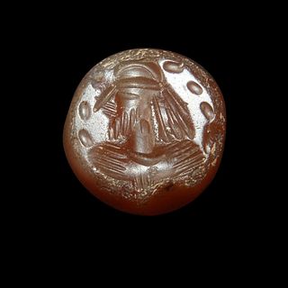 Ancient Sassanian Carnelian Stamp Seal ca. 3rd to 7th cent. A.D. 
