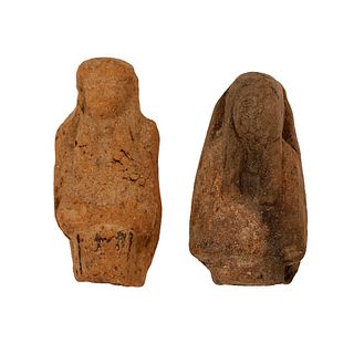Lot of 2 Ancienet Egyptian Teracotta Ushabti Fragments C. 700 BC 