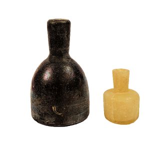 Lot of 2 Ancient Islamic Glass Bottles C. 8-12th century AD 