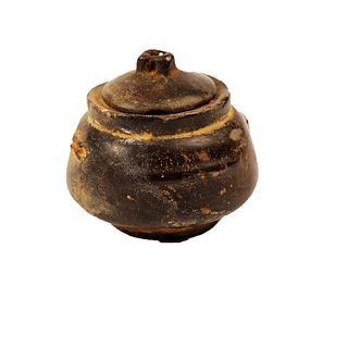 Near Eastern Style Stone Vessel with Lid. 