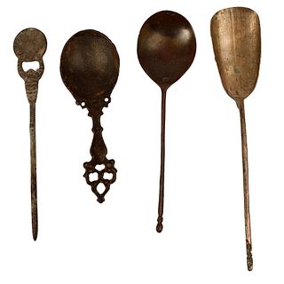 Lot of 4 Islamic Bronze Spoons c.8-19th century AD. 