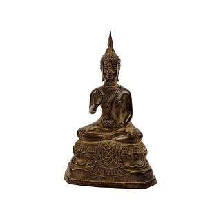 Antique Asian Thai Seated Bronze Buddha probably 19th century.