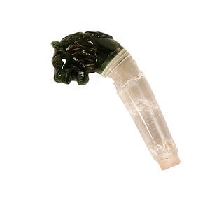 Indian Crystal and Jade Sword Lion handle. 