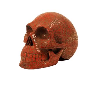 Antique Red Stone Skull probably 19th century. 
