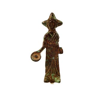 Roman Style Bronze Female Figure holding Patera.