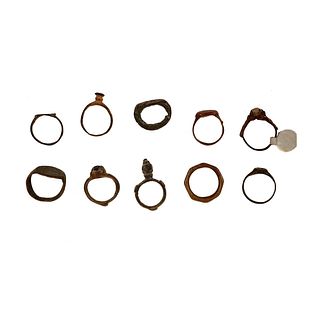 Lot of 10 Ancient Roman, bronze Rings c.1st-4th century AD. 