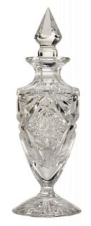 Libbey Cut Glass Footed Cologne Bottle