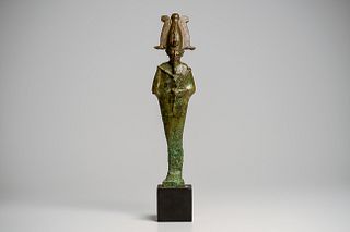 Large Ancient Egyptian Bronze Osiris Figure Third Intermediate period, 21st-25th dynasty, ca. 1070-712 B.C.