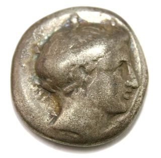 Chalkis, Euboia. AR Drachm (16 mm, 3.45 g), c. 338-308 BC