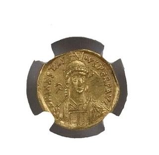 Anastasius I. 491-518. AV Solidus (4.37gm). Constantinople mint,