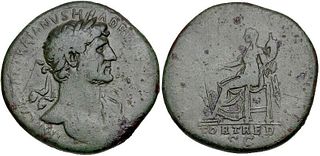 Hadrian. AD 117-138. Æ Sestertius (33.5mm, 24.06 g, 7h). Rome mint