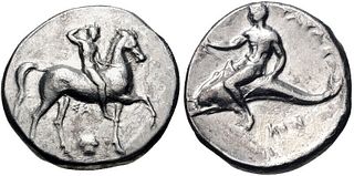 CALABRIA, Tarentum. Circa 302 BC. AR Nomos