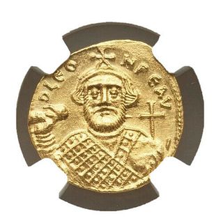 Leontius (AD 695-698). AV solidus (21mm, 4.48 gm, 7h).