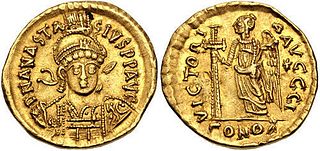 Anastasius I. 491-518. AV Solidus (20mm, 4.38 g, 6h). Constantinople