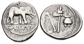 The Caesarians. Julius Caesar.April-August 49 BC. AR Denarius