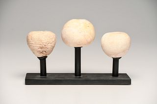 Ancient Egyptian Pre-Dynastic Alabaster Mace Heads (3) Chalcolithic period, Bronze Age II,
