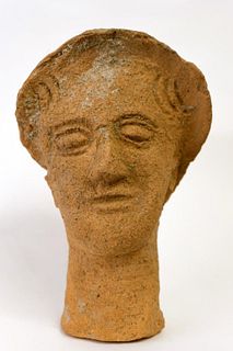 Ancient Etruscan Terracotta Head, ca. 6th Century BC