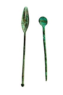 Lot of 2 Ancient Roman Bronze Medical Tools c.1st century AD.