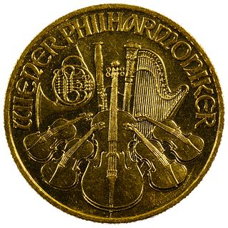 Austria: 1989 Gold 500 Schillings Philharmonic
