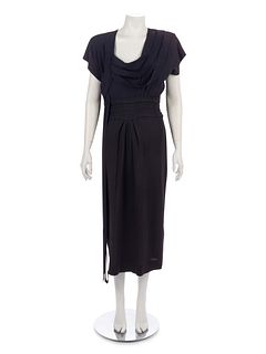 Black Crepe Evening Dress, Attributed to Adrian, 1940s