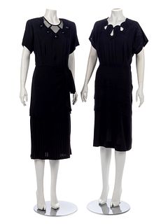 Four Vintage Day & Evening Dresses, 1940s