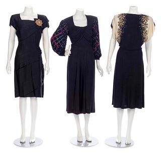Three Sequined  Dresses, 1940s