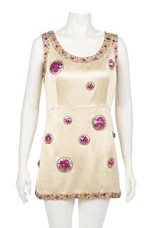 Chloe Mini Dress with Faceted Pod Appliques, 1960-70s
