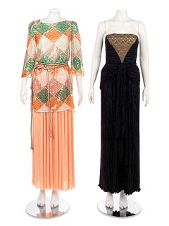 Two Mary McFadden Evening Dresses, 1980-90s