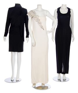 Three Designer Dresses; Two Jean Louis Scherrer, One Galanos, 1980s