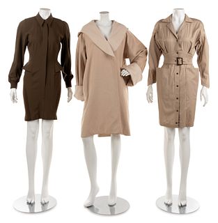 Three Thierry Mugler Dresses and Coat, 1980s 