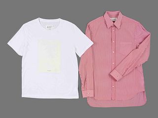 Four Men's Designer Shirts; Two Margiela, Two Valentino, c.2017 