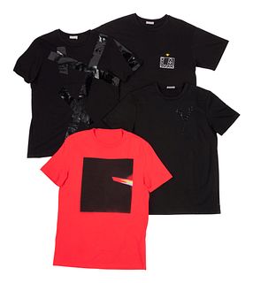 Four Men's Designer T-Shirts; Three Dior, One Margiela, c.2017