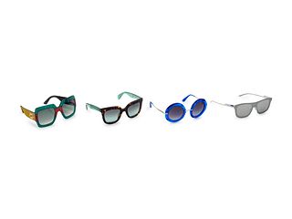 Four Pairs of Designer Sunglasses: Gucci, Rag & Bone, Two Dolce & Gabanna c. 2017