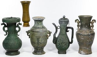 Chinese Archaic Style Bronze Vessel Assortment
