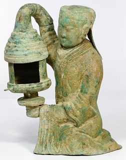 Chinese Han Style Bronze Lamp