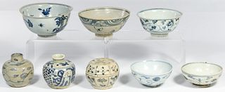 Chinese Ming Swatow Blue on White Assortment