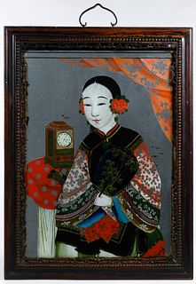 Chinese Late Qing Dynasty Reverse Glass Painting