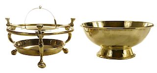 Brass Chafing Dish, Bowl,