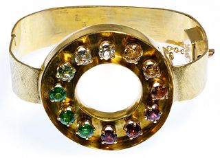18k Gold and Semi-Precious Gemstone Bracelet