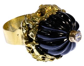 18k Gold and Semi-Precious Gemstone Ring