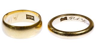 18k Gold Band Rings